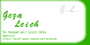 geza leich business card